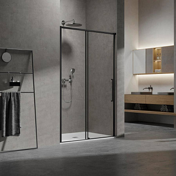 Душевая дверь Slim VDS-6SL140CLB, 1400, черный, стекло прозрачное