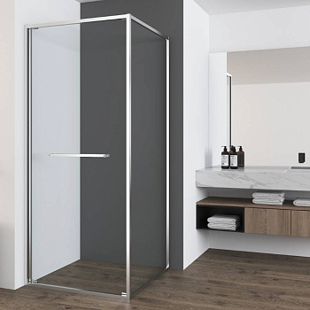 Душевой уголок Tesi VSRW-7TS9090CL, 900*900, хром, стекло прозрачное