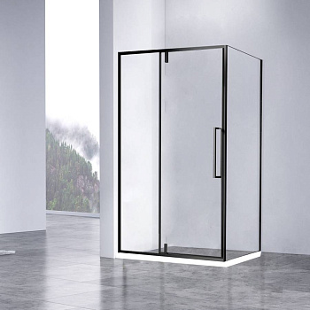 Душевой уголок Slim-N VSR-4SNP1012CLB, 1200*1000, черный, стекло прозрачное
