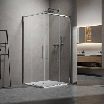 Душевой уголок Slim 8mm VSS-6SL9010CL, 1000*900, хром, стекло прозрачное