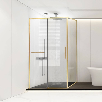 Душевой уголок Slim Soft VSR-1SS1015CLG, 1500*1000, брашированное золото, стекло прозрачное