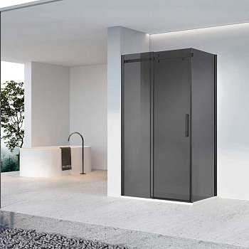 Душевой уголок Como-N VSR-4CN9015CGB, 1500*900, черный, стекло тонированное