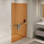 Душевая перегородка Walk-In VSW-1HR900GSG, 900*2000, брашированное золото, стекло янтарь