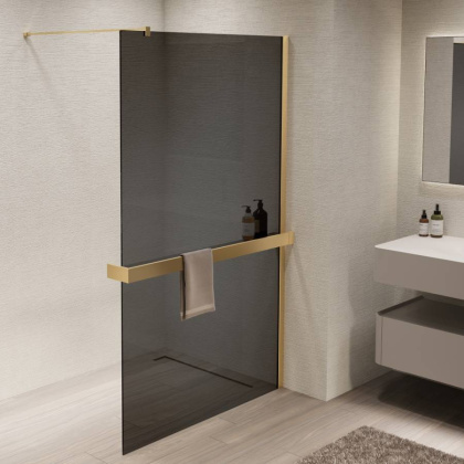 Душевая перегородка Walk-In VSW-1HR900CGG, 900*2000, брашированное золото, стекло тонированное