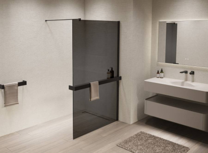 Душевая перегородка Walk-In VSW-1HR900CGB, 900*2000, черный, стекло тонированное