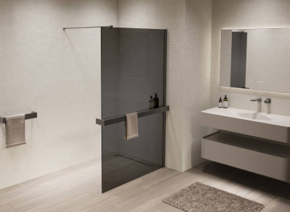 Душевая перегородка Walk-In VSW-1HR900CGGM, 900*2000, вороненая сталь, стекло тонированное