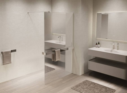 Душевая перегородка Walk-In VSW-1HR100MR, 1000*2000, хром, стекло зеркальное