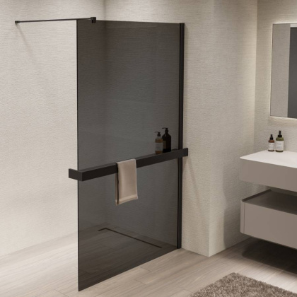 Душевая перегородка Walk-In VSW-1HR120CGB, 1200*2000, черный, стекло тонированное