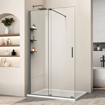 Душевая перегородка Walk-In VSW-1WSL120CLGM, 1200*2000, вороненая сталь, стекло прозрачное
