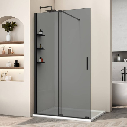 Душевая перегородка Walk-In VSW-1WSL120CGB, 1200*2000, черный матовый, стекло тонированное