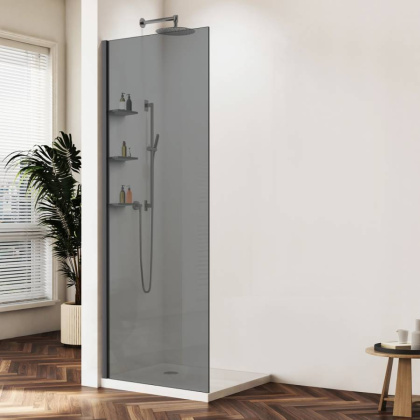 Душевая перегородка Walk-In VSW-1HWS120CGGM, 1200*2000, вороненая сталь, стекло тонированное