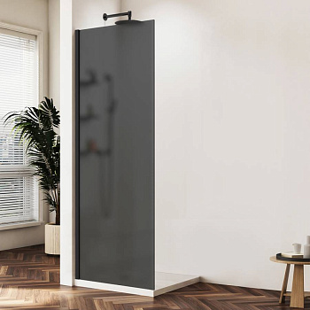 Душевая перегородка Walk-In VSW-1HWS900GFB, 900*2000, черный матовый, стекло матовое тонированное