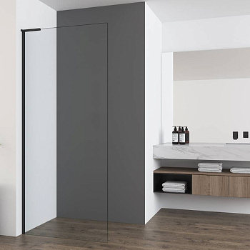 Душевая перегородка Walk-In VSW-7HA900CLB, 900*2000, черный матовый, стекло прозрачное