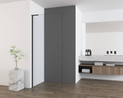 Душевая перегородка Walk-In VSW-7HA900CLB, 900*2000, черный матовый, стекло прозрачное