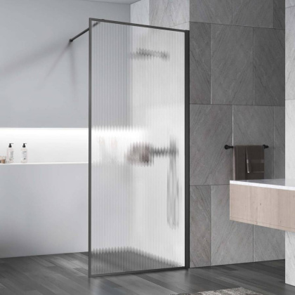 Душевая перегородка Walk-In VSW-1HP120FLGM, 1200*2000, вороненая сталь, стекло рифленое