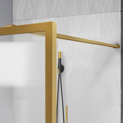 Душевая перегородка Walk-In VSW-1HP120FLBG, 1200*2000, брашированное золото, стекло рифленое