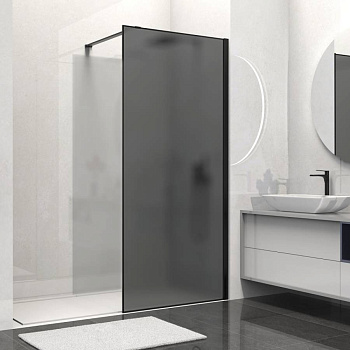 Душевая перегородка Walk-In VSW-1HS100GFB, 1000*2000, черный матовый, стекло матовое тонированное