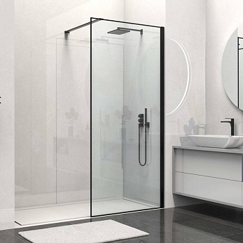 Душевая перегородка Walk-In VSW-1HS900CLB, 900*2000, черный матовый, стекло прозрачное