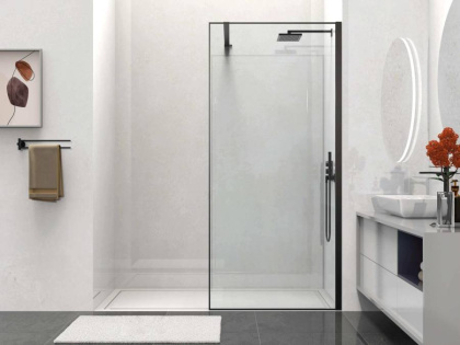 Душевая перегородка Walk-In VSW-1HS900CLB, 900*2000, черный матовый, стекло прозрачное