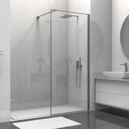 Душевая перегородка Walk-In VSW-1HS900CLGM, 900*2000, вороненая сталь, стекло прозрачное