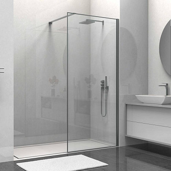 Душевая перегородка Walk-In VSW-1HS900CLGM, 900*2000, вороненая сталь, стекло прозрачное