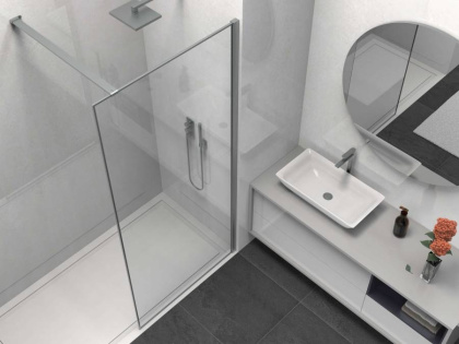 Душевая перегородка Walk-In VSW-1HS900CLGM, 900*2000, вороненая сталь, стекло прозрачное