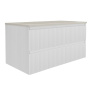База под раковину Welle 1000 подвесная, 2 выкатных ящика soft-close, M.White