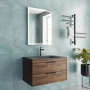 База под раковину Chiara 2D 800 подвесная, 2 выкатных ящика soft-close, С.Oak