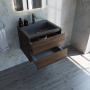 База под раковину Luka 600 подвесная, 2 выкатных ящика soft-close, С.Oak