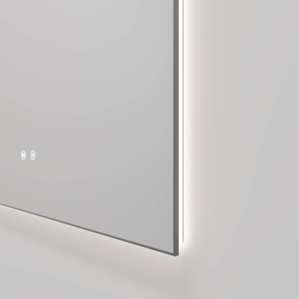 Зеркало LED VLM-4F120GM-2 1200х800 c сенсорным выключателем, антизапотевание, вороненая сталь
