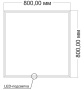 Зеркало LED VLM-3VN8008-2 800х800 c сенсорным выключателем и диммером, антизапотевание