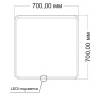 Зеркало LED VLM-3VC7007-2 700х700 c сенсорным выключателем и диммером, антизапотевание