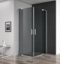 Душевой уголок Cezares SLIDER-AH-2-70/80-80/90-GRIGIO-NERO стекло графит, профиль черный матовый