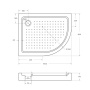 Акриловый поддон CEZARES TRAY-A-RH-120/90-550-15-W-L