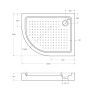 Акриловый поддон CEZARES TRAY-A-RH-120/90-550-15-W-L