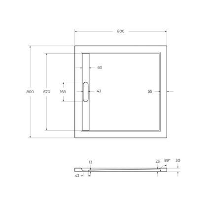 Экран для поддона из искусственного мрамора CEZARES TRAY-AS-A-100-100-SCR-NERO
