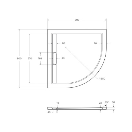 Экран для поддона из искусственного мрамора CEZARES TRAY-AS-R-90-100-SCR-NERO