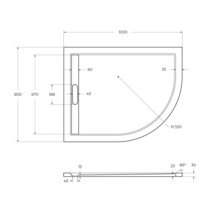 Экран для поддона из искусственного мрамора CEZARES TRAY-AS-RH-100/80-100-SCR-R