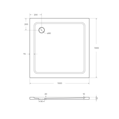 Каркас с ножками для SMC поддона CEZARES TRAY-M-A-90-ML