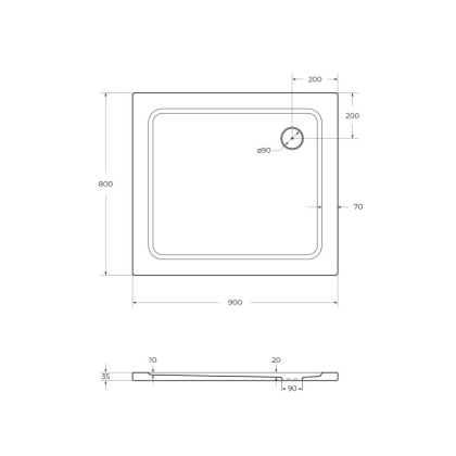 Передняя панель SMC поддона CEZARES TRAY-M-AH-90/80-SCR