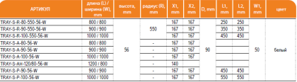 Экран плоский из искусственного мрамора CEZARES TRAY-S-A-90-SCR-W