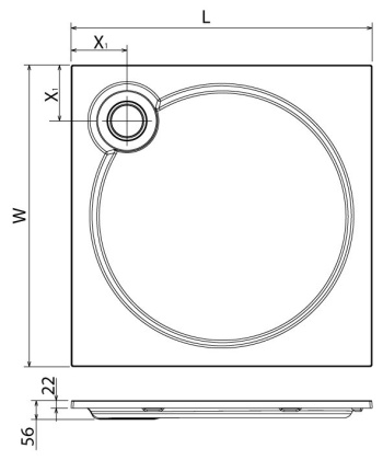 Экран плоский из искусственного мрамора CEZARES TRAY-S-A-90-SCR-W
