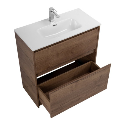 Тумба с раковиной напольная BelBagno KRAFT 39 80 Rovere Tabacco, раковина белая