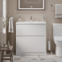 Тумба с раковиной напольная BelBagno KRAFT 39 80 Rovere Tabacco, раковина белая