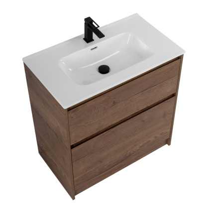 Тумба с керамической раковиной напольная BelBagno KRAFT 60 Bianco Opaco, раковина BB600ETL белая
