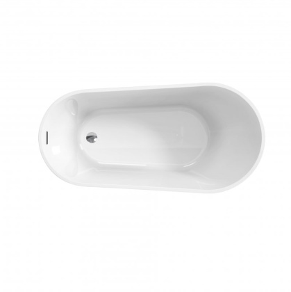 BB704-1700-800-K Отдельностоящая, полукруглая акриловая ванна в комплекте со сливом-переливом Цвет Белый 