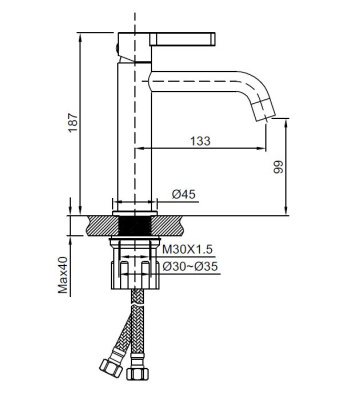 Смеситель для раковины Villa VBF-1VL1CH однорычажный, хром
