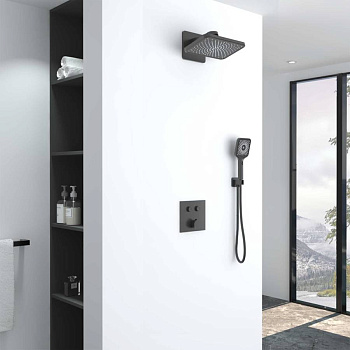 Душевой комплект Inspire VSFW-421I4GM встраиваемый, двухрежимный, вороненая сталь