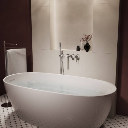 Смеситель для ванны Villa VTFW-1VL1CH, встраиваемый, хром
