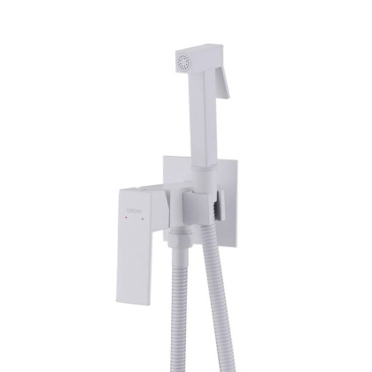 Смеситель ABBER Daheim AF8226W с гигиеническим душем,белый матовый